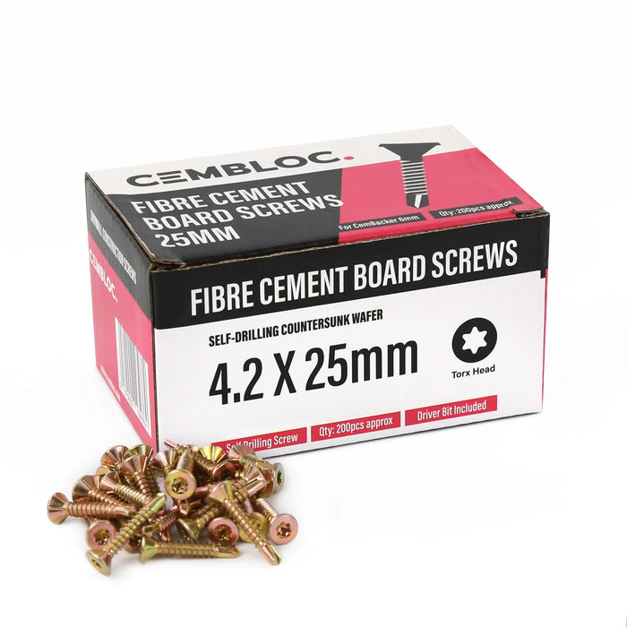 CEMBLOC Cement Fibre Screws 25mm (Pack of 200).