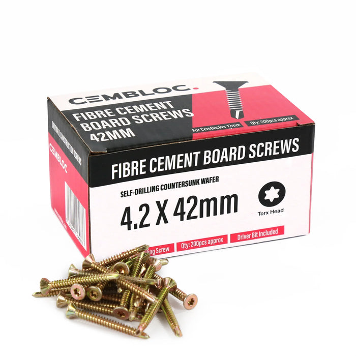 CEMBLOC Cement Fibre Screws 42mm (Pack of 200).
