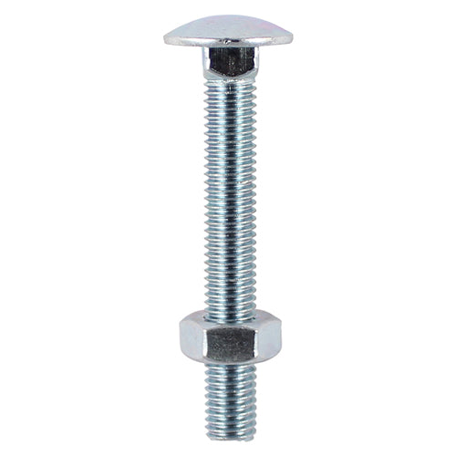 Carriage Bolts DIN603 & Hex Full Nuts DIN934 Silver - M8
