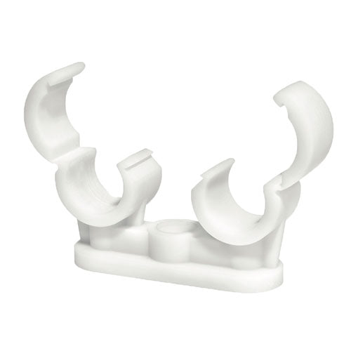 Quick Lock Double Pipe Clips White ( Various Sizes Available )