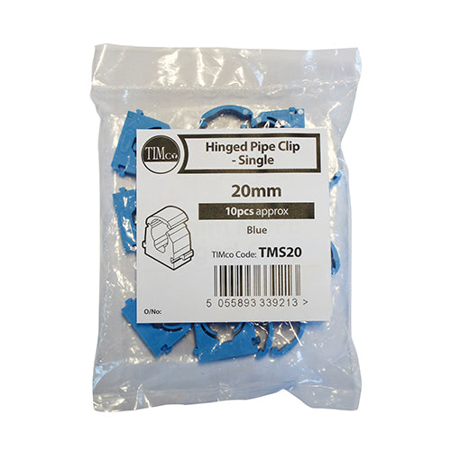 Medium-Density Polyethylene MDPE Pipe Clips Blue ( Various Sizes Available )