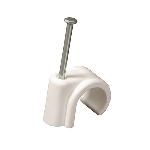 Nail In Pipe Clips White ( Various Sizes Available )