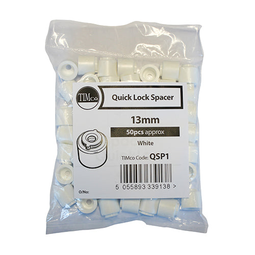 Quick Lock Pipe Clip Spacers White ( Various Sizes Available )