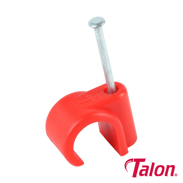 Talon Nail In Pipe Clips Red ( Various Sizes Available )