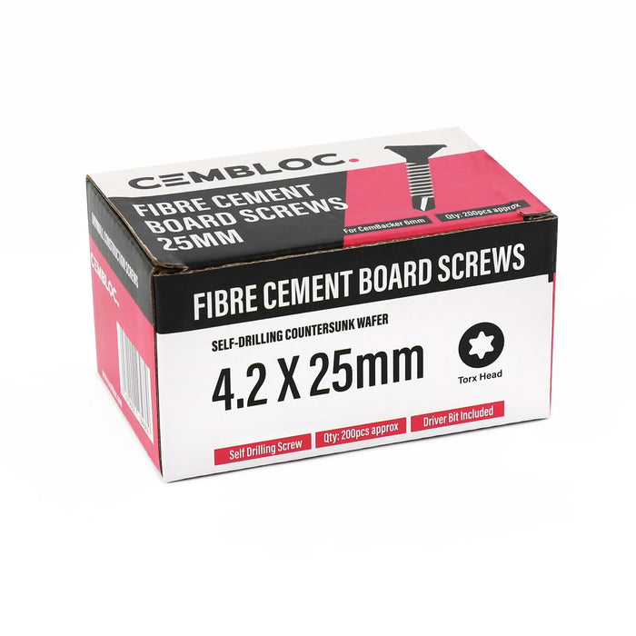 CEMBLOC Cement Fibre Screws 25mm (Pack of 200).
