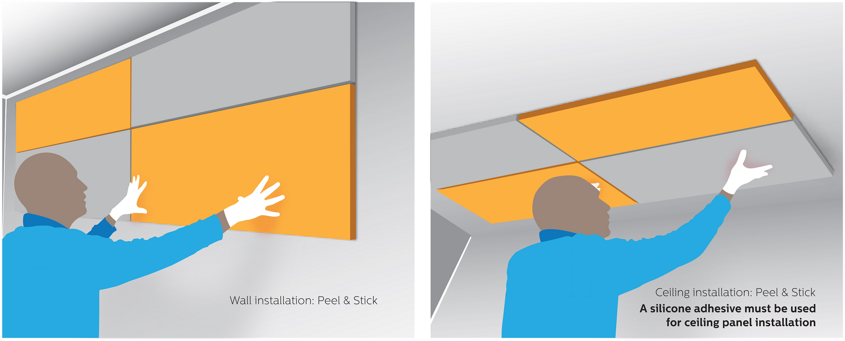 Acusorb® Tessuto Rapida - Ellipse, Quick Fit, Fabric Covered, Self Adhesive Backed Acoustic Panel, 40mm Thick.