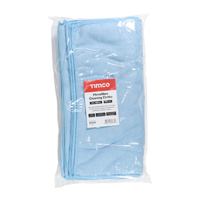 TIMCO Lint Free Highly Absorbent Microfibre Cleaning Cloths for Polishing, Washing, Waxing and Dusting â€“ Pack 10