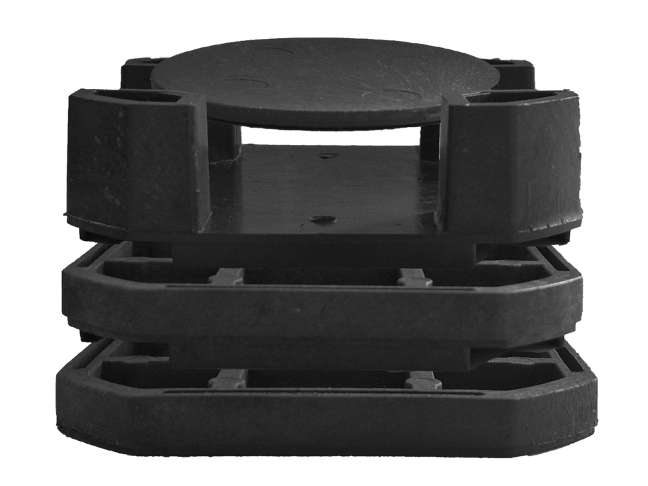 IsoPhon® Acoustic Cradle/ Support Joist Pedestal 45 (inc 20mm Raiser) (Pack of 50) - 106(w)  x 106(d) x 70(h)mm.